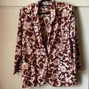 Vintage Cristin Stevens floral printed lightweight button blazer